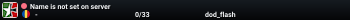 Name is not set on server
