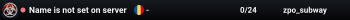 Name is not set on server