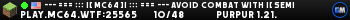 --- === ::: |[ MC64 ]| ::: === --- I am not |[ Semi-Anarchy Economy SMP ]| a babysitter!