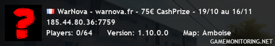 WarNova - warnova.fr - 75€ CashPrize - 19/10 au 16/11