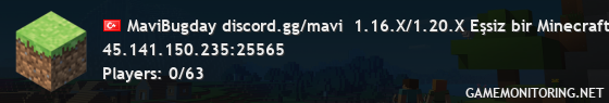 MaviBugday discord.gg/mavi  1.16.X/1.20.X Eşsiz bir Minecraft Deneyimi!