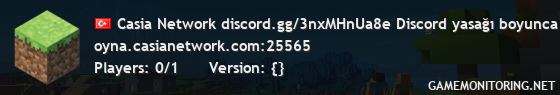 Casia Network discord.gg/3nxMHnUa8e Discord yasağı boyunca hizmet dışıyız.