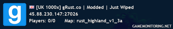 [UK 1000x] gRust.co | Modded | Just Wiped