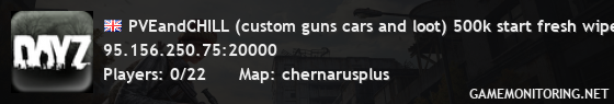 PVEandCHILL (custom guns cars and loot) 500k start fresh wipe PVEandCHILL (custom guns cars and loot) 500k start fresh wipe