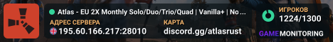 Atlas - EU 2X Monthly Solo/Duo/Trio/Quad | Vanilla+ | No BP Wip