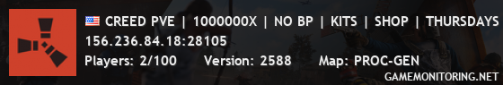 CREED PVE | 1000000X | NO BP | KITS | SHOP | THURSDAYS CREED PVE | 1000000X | NO BP | KITS | SHOP | THURSDAYS