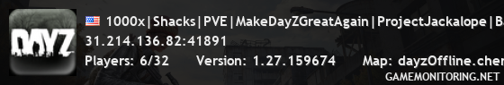 1000x|Shacks|PVE|MakeDayZGreatAgain|ProjectJackalope|BanOnKill|NoPVP 1000x|Shacks|PVE|MakeDayZGreatAgain|ProjectJackalope|BanOnKill|NoPVP
