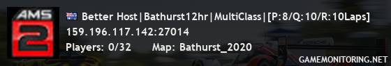 Better Host|Bathurst12hr|MultiClass|[P:8/Q:10/R:10Laps]