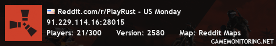 Reddit.com/r/PlayRust - US Monday