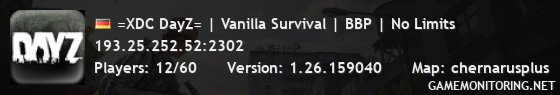 =XDC DayZ= | Vanilla Survival | BBP | No Limits