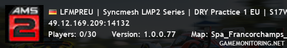 LFMPREU | Syncmesh LMP2 Series | DRY Practice 1 EU | S17W12 | l