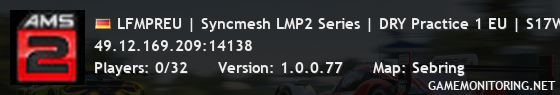 LFMPREU | Syncmesh LMP2 Series | DRY Practice 1 EU | S17W13 | l