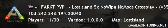 -= FARKT PVP =- LostIsland 5x NoWipe NoMods Crossplay - (v358.2