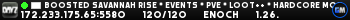 boosted savannah rise * events * pve * loot++ * hardcore mode #2