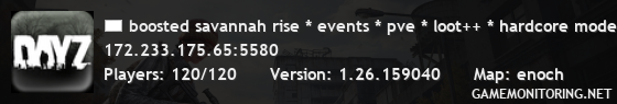 boosted savannah rise * events * pve * loot++ * hardcore mode #2