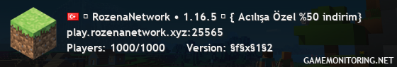 ↪ RozenaNetwork • 1.16.5 ↩ { Acılışa Özel %50 indirim}