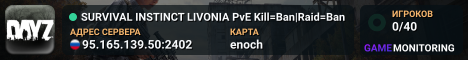 SURVIVAL INSTINCT LIVONIA PvE Kill=Ban|Raid=Ban