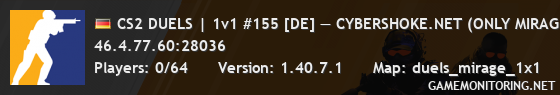 CS2 DUELS | 1v1 #155 [DE] — CYBERSHOKE.NET (ONLY MIRAGE)
