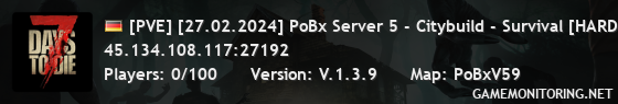 [PVE] [27.02.2024] PoBx Server 5 - Citybuild - Survival [HARD]