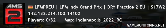 LFMPREU | LFM Indy Grand Prix | DRY Practice 2 EU | S17W2 | low