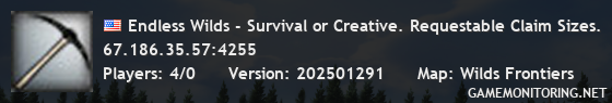 Endless Wilds - Survival or Creative. Requestable Claim Sizes.