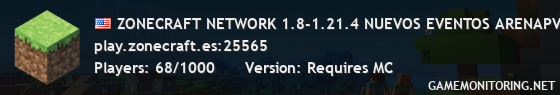 ZONECRAFT NETWORK 1.8-1.21.4 NUEVOS EVENTOS ARENAPVP