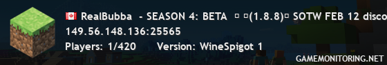 RealBubba  - SEASON 4: BETA  ✦ ➡(1.8.8)⬅ SOTW FEB 12 discord.gg/realbubba ✦