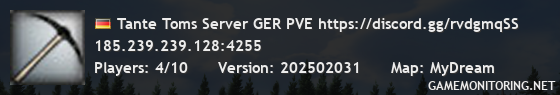 Tante Toms Server GER PVE https://discord.gg/rvdgmqSS