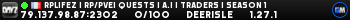 RPLifeZ | RP/PVE| Quests | A.i | Traders | Season 1 RPLifeZ | RP/PVE| Quests | A.i | Traders | Season 1