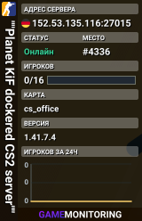 ""Planet KiF dockered CS2 server""