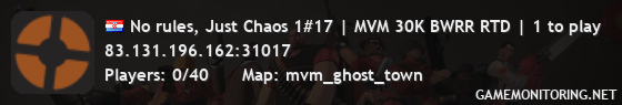 No rules, Just Chaos 1#17 | MVM 30K BWRR RTD | 1 to play