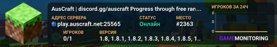 AusCraft | discord.gg/auscraft Progress through free ranks! /rank