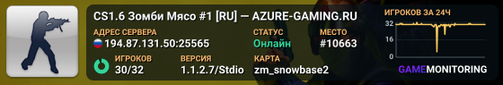 CS1.6 Зомби Мясо #1 [RU] — AZURE-GAMING.RU