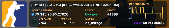 CS2 DM | FFA #134 [KZ] — CYBERSHOKE.NET (MEDIUM)