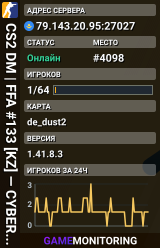 CS2 DM | FFA #133 [KZ] — CYBERSHOKE.NET (20 SLOTS)