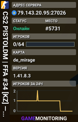 CS2 PISTOLDM | FFA #34 [KZ] — CYBERSHOKE.NET (ONLY HEADSHOT)
