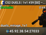 CS2 DUELS | 1v1 #39 [SE] — CYBERSHOKE.NET (ONLY MIRAGE)