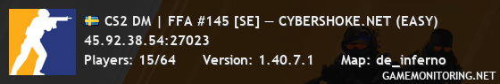 CS2 DM | FFA #145 [SE] — CYBERSHOKE.NET (EASY)