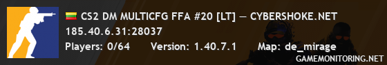CS2 DM MULTICFG FFA #20 [LT] — CYBERSHOKE.NET