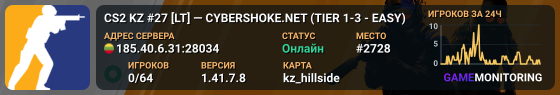CS2 KZ #27 [LT] — CYBERSHOKE.NET (TIER 1-3 - EASY)