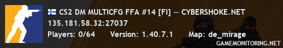 CS2 DM MULTICFG FFA #14 [FI] — CYBERSHOKE.NET