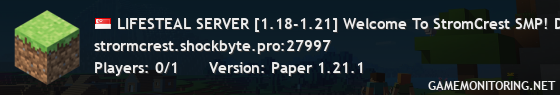LIFESTEAL SERVER [1.18-1.21] Welcome To StromCrest SMP! Dominate if u dare