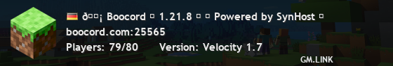 🗡 Boocord ▶ 1.21.8 ⛏ ⚡ Powered by SynHost ⚡