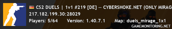 CS2 DUELS | 1v1 #219 [DE] — CYBERSHOKE.NET (ONLY MIRAGE)