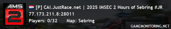 [P] CAI.JustRace.net | 2025 IMSEC 2 Hours of Sebring #JR