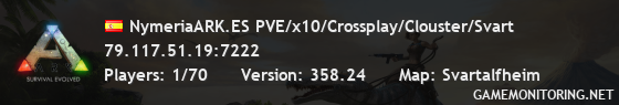 NymeriaARK.ES PVE/x10/Crossplay/Clouster/Svart