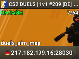 CS2 DUELS | 1v1 #209 [DE] — CYBERSHOKE.NET (ARENA MAPS)