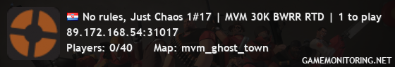 No rules, Just Chaos 1#17 | MVM 30K BWRR RTD | 1 to play