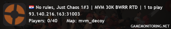 No rules, Just Chaos 1#3 | MVM 30K BWRR RTD | 1 to play