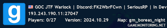 GOC JTF Warlock | Discord:FK2WbrFCwn | SeriousRP | In Dev